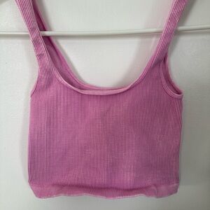 Free People Movement Pink Ribbed Women's Tank Top